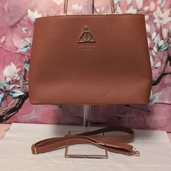 Loungefly Handbags - Loungefly Brown Satchel with Gold Accents